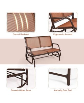 SUGIFT Swing Glider Chair 48 Inch Loveseat Rocker Lounge Backyard