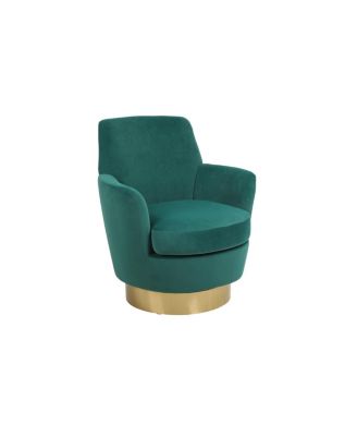 Emerald Velvet Swivel Barrel Chair