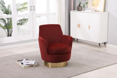 Swivel Barrel Chair with Gold Base