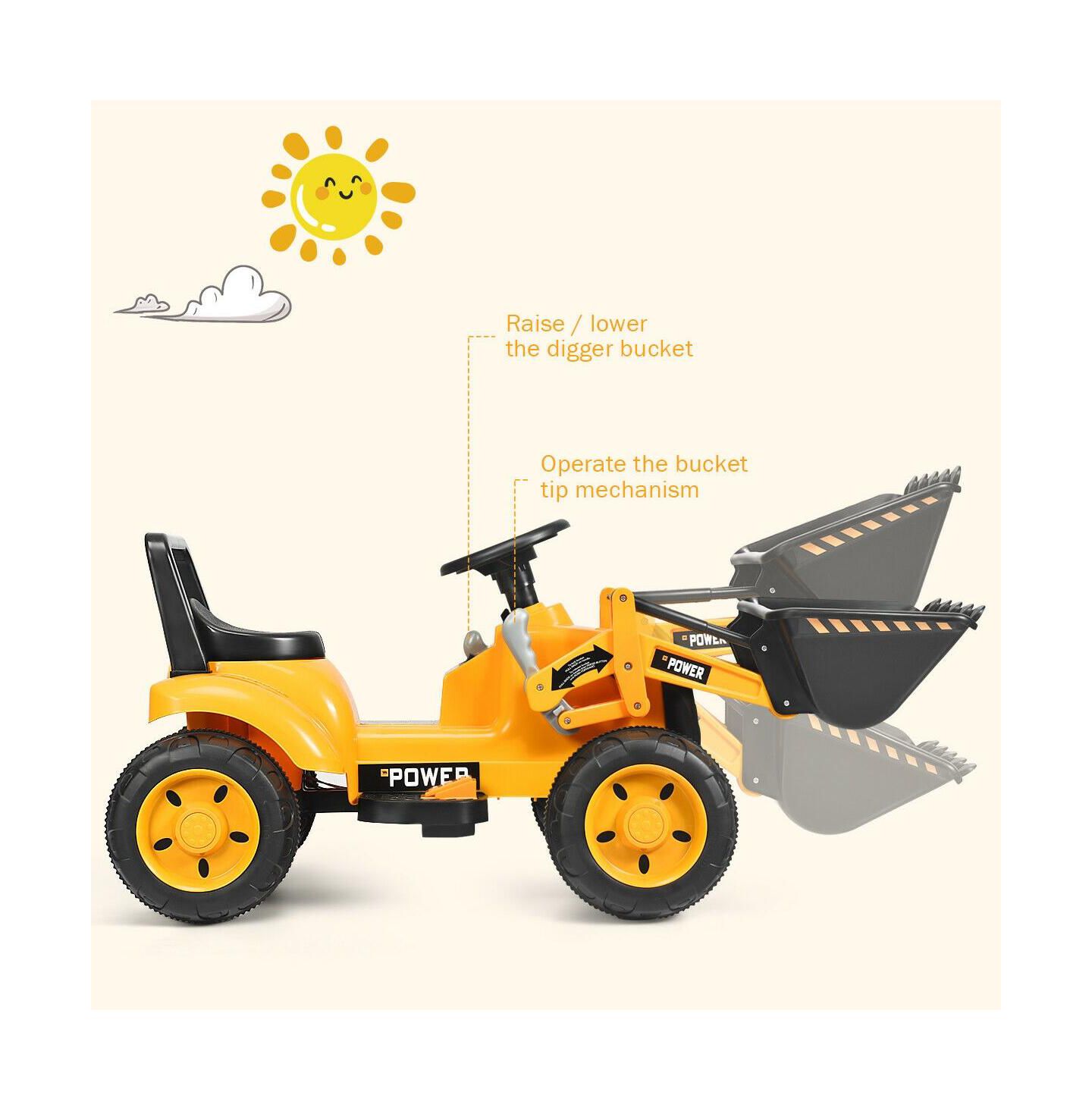 Детская игрушка SUGIFT Ride On Excavator Digger, 47.5" x 21.5" x 21.5", 6V Battery Powered Tractor, Ages 3+ — фото 2