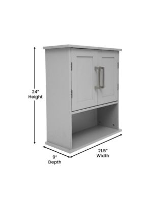21.5"W Adjustable Cabinet Shelf, Lower Open Shelf, And Magnetic Closure Doors Wall Mounted Bathroom Medicine Cabinet