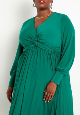 Women's Knot Front Pleated Skirt Dress