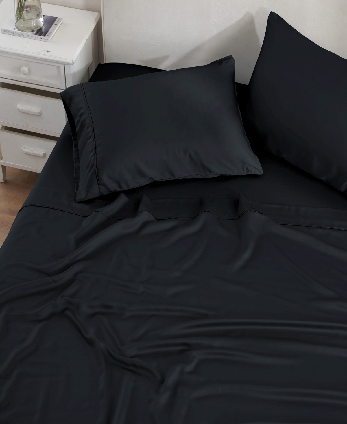 Superior Modal From Beechwood 300 Thread Count Lightweight Cooling Solid Deep Pocket Bed Sheet Set,
