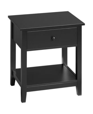 Nightsd Bedside Table End Table Organizer W/ Drawer Shelf