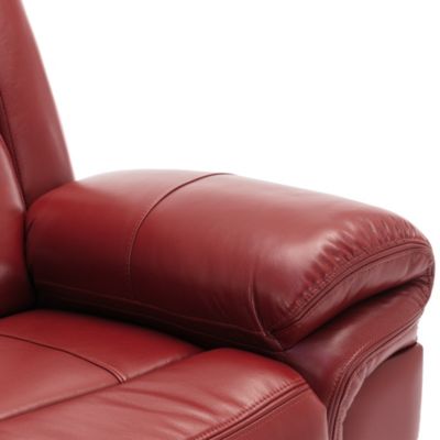 Single Peice Faux Leather Manual Recliner Chair with LED Lights for Home Theater