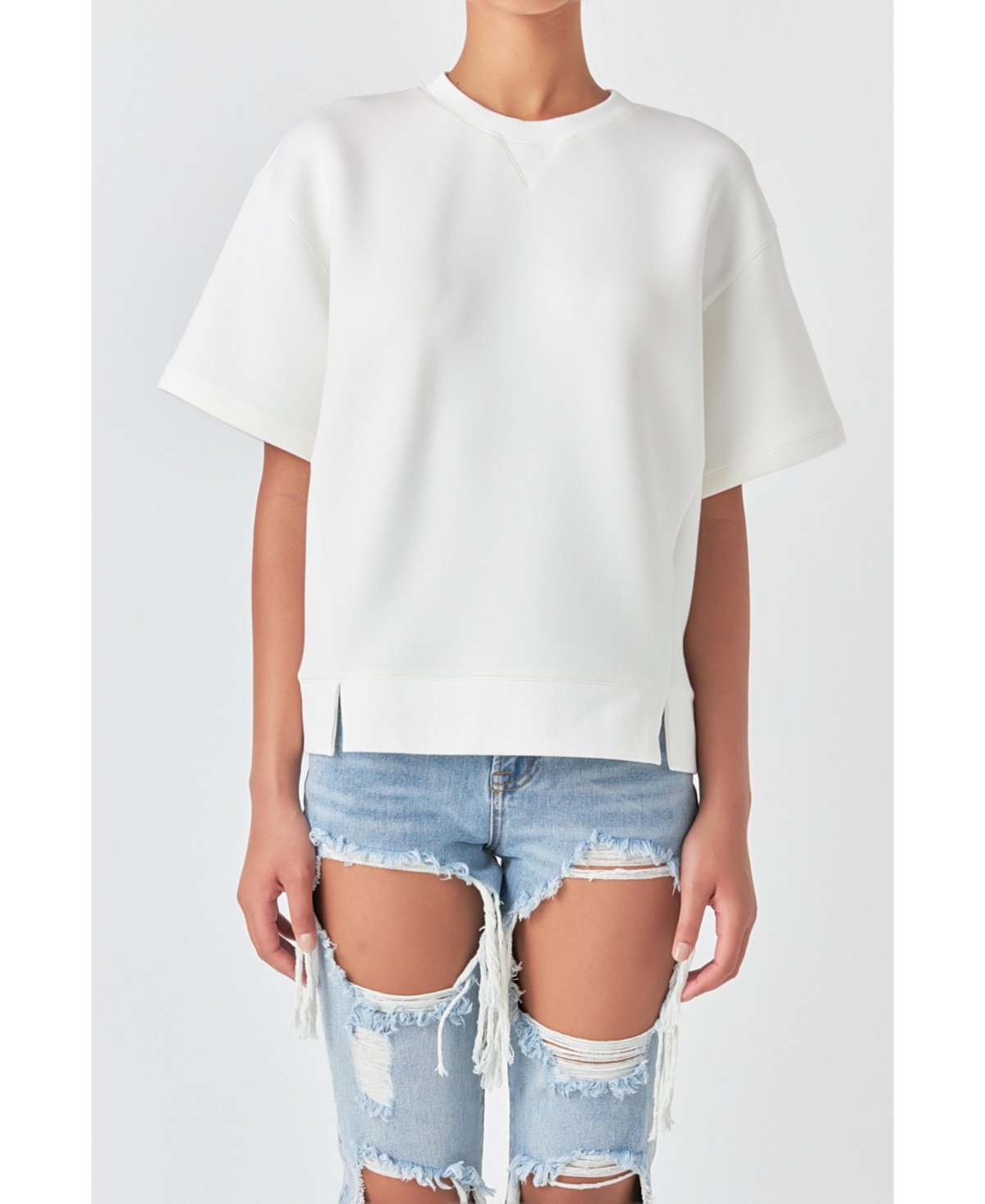 Women's Scuba Sweatshirt - Off white