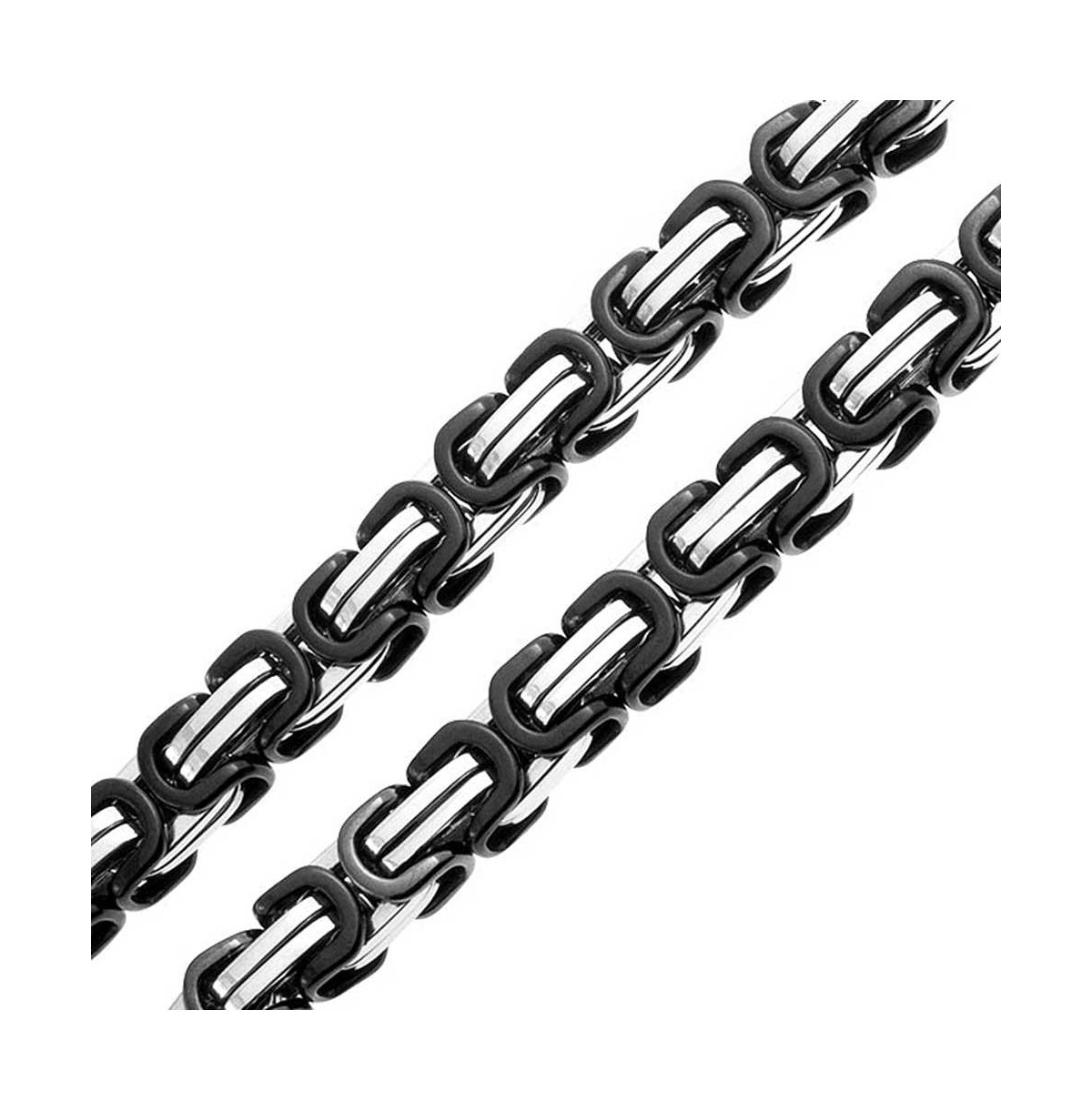 Mechanic Byzantine Biker Jewelry Urban Double link Flexible Heavy Chain Necklace For Men For Stainless Steel - Black
