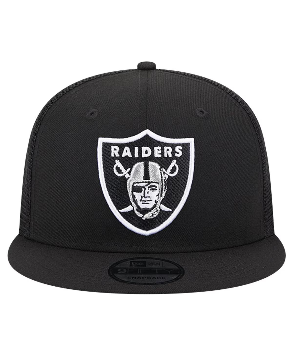 New Era Men'sLas Vegas Raiders Main Trucker 9FIFTY Snapback Hat - Black