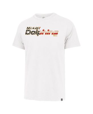 47 Men's White Miami Dolphins Flag Script Franklin T-Shirt