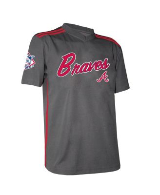 Men's Charcoal Atlanta Braves Team V-Neck Jersey