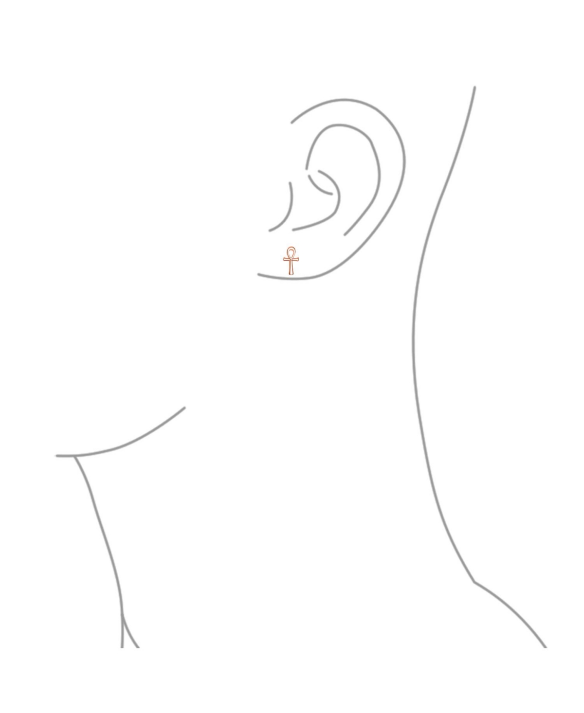 Bling Jewelry Minimalist Petite Delicate Religious Symbol of Life Egyptian Ankh Cross Stud Earrings For WomenGold 2.5 Microns Vermeil Sterling