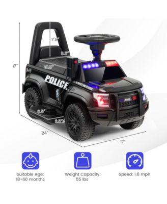 6V Kids Ride On Police Car with Real Megaphone and Siren Flashing Lights