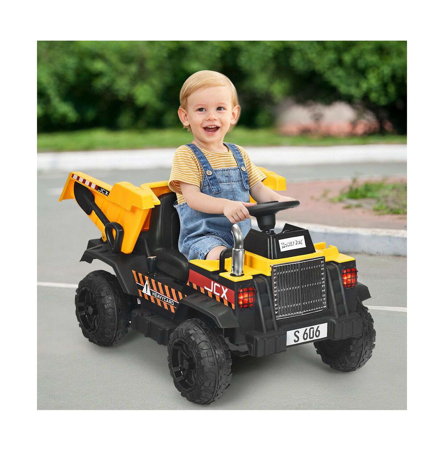 Детская игрушка SUGIFT 12V Kids Ride On Dump Truck with Electric Bucket and Dump Bed, цвет: Жёлтый — фото 2