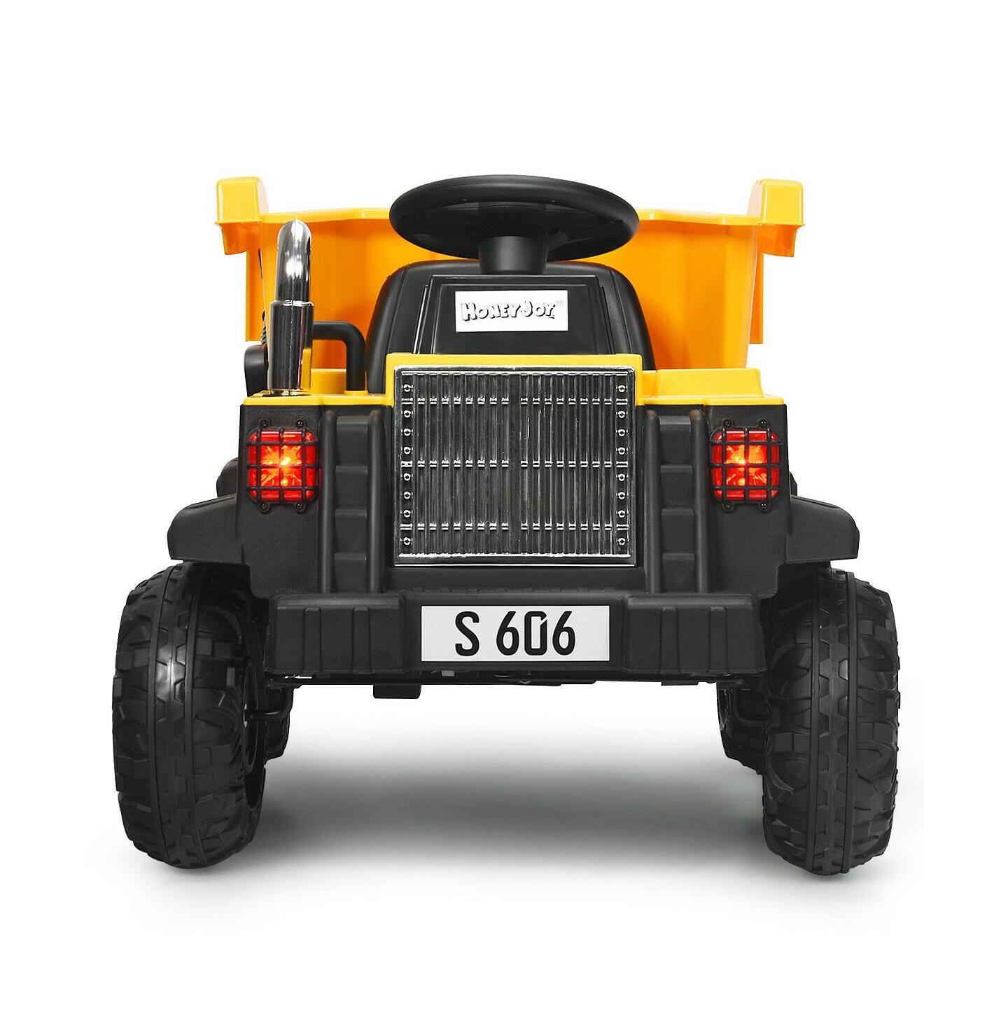 Детская игрушка SUGIFT 12V Kids Ride On Dump Truck with Electric Bucket and Dump Bed, цвет: Жёлтый — фото 1