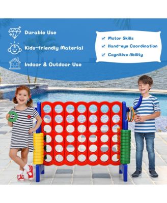 2 Pcs Giant 4 in A Row Jumbo 4-to-Score Game Set W/Storage Carrying Bag for Kids Adult