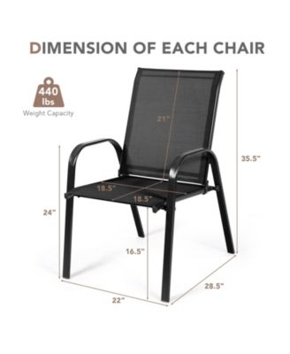 2 Pieces Patio Outdoor Dining Chair with Armrest