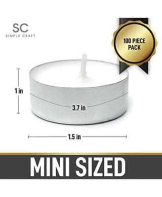 100 Pack Smokeless Unscented Long Burning Tea Lights Candles for Home