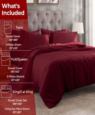 400-TC Egyptian Cotton Solid Luxury Duvet Cover Set, Full/Queen
