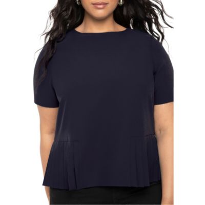 Women's Plus Size Pleated Hem Top