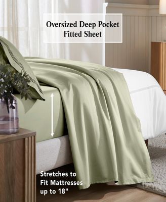 650-TC Egyptian Cotton Solid Deep Pocket Sheet Set, Full