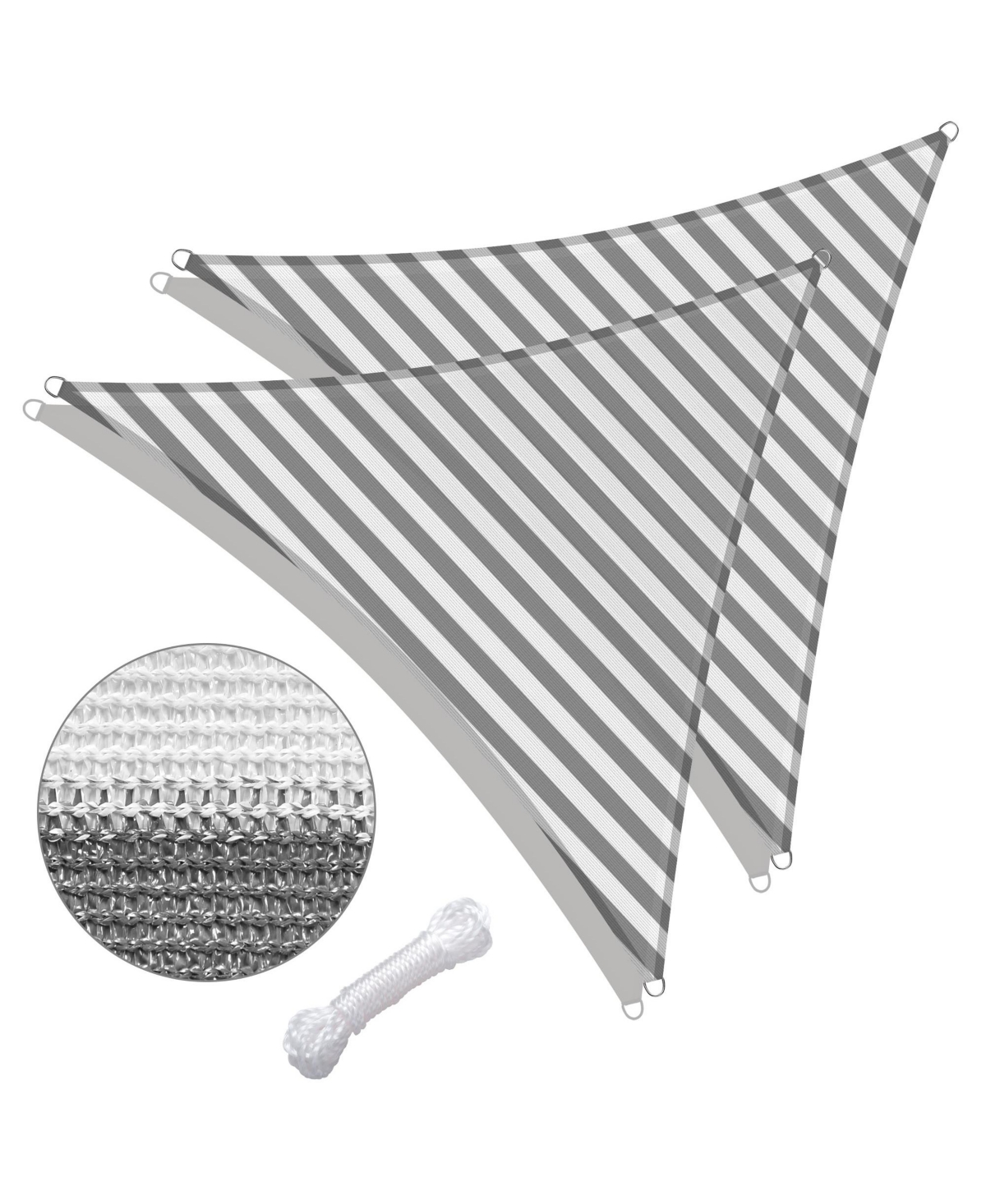 2 Pack 7 Ft 97% Uv Block Hdpe Triangle Sun Shade Sail Canopy Outdoor Poolside