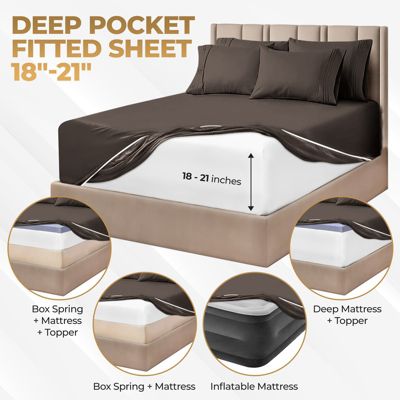 1000-TC Egyptian Cotton Extra Deep Pocket 4 Piece Sheet Set, Cal King