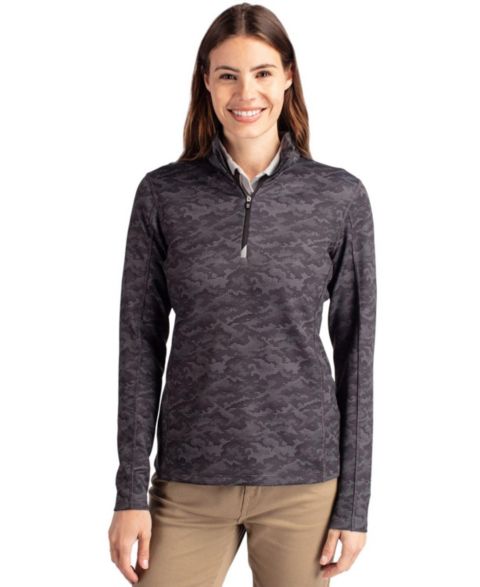 Женские свитеры Cutter & Buck Women's Cutter and Buck Traverse Stretch Eco Camo Print Quarter Zip Pullover