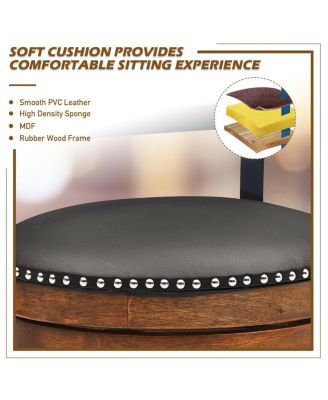 Set of 2 Swivel Counter Height Bar Stools