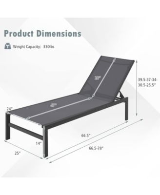 SUGIFT 6-Position Chaise Lounge Chairs with Rustproof Aluminium Frame