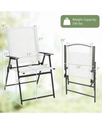 Set of 4 Patio Folding Chair Set with Rustproof Metal Frame
