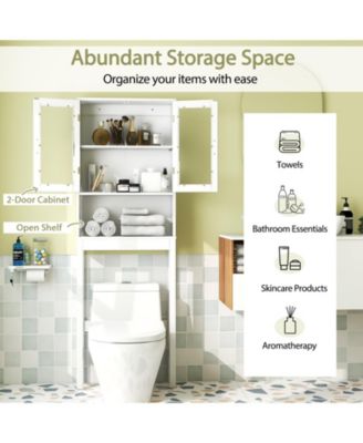 Over the Toilet Bathroom Storage Cabinet with Adjustable Shelf