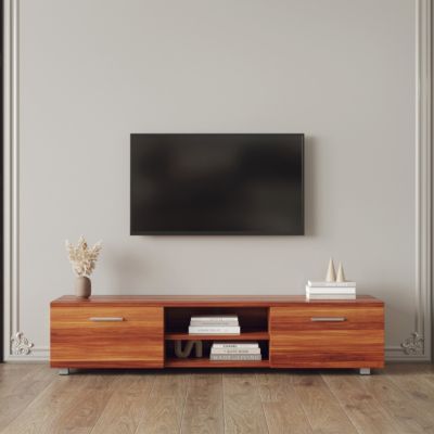Walnut TV Stand 70" Entertainment Center