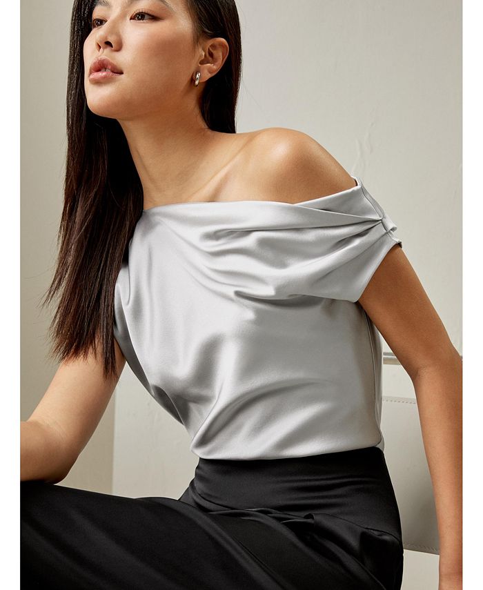 Lucy silk top (MAROON)