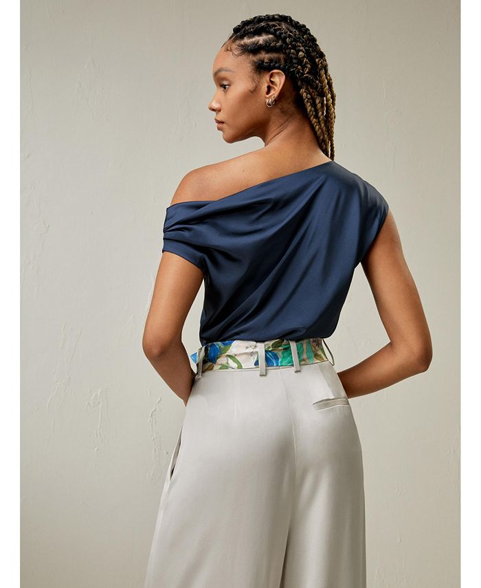 NY Liberty Silk Cascade Top