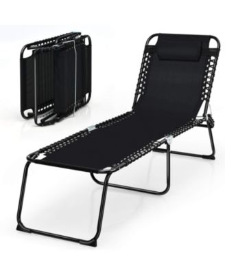 Foldable Recline Lounge Chair with Adjustable Backrest and Footrest
