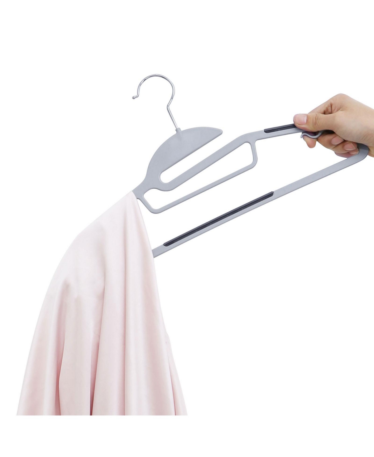 Slickblue Plastic Hangers Space Saving Clothes Hangers, Heavy Duty, S-shaped Opening, 50 Pieces