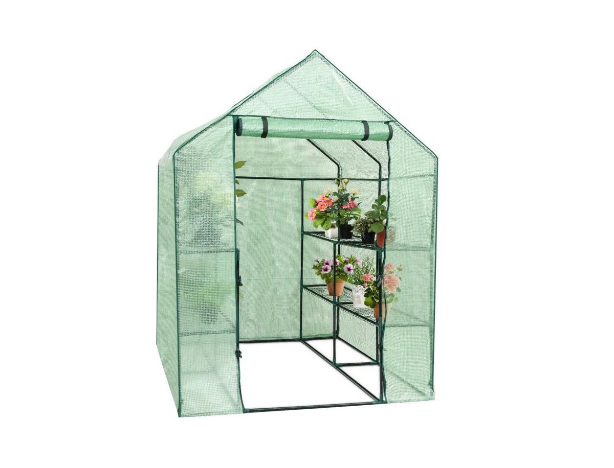 8 shelves Mini Walk In Greenhouse Outdoor Gardening Plant Green House - Green