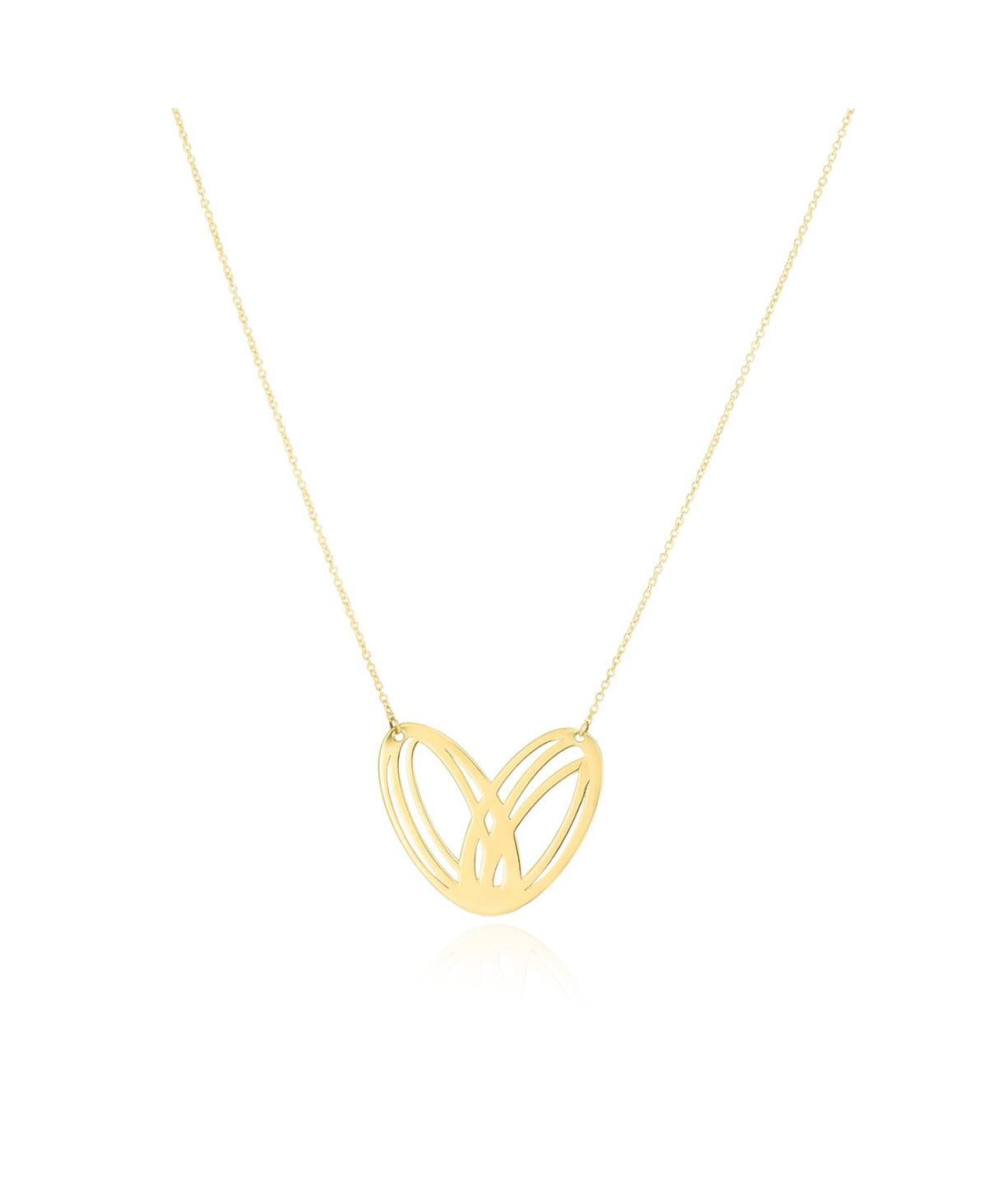 Gold Woven Heart Necklace - Gold