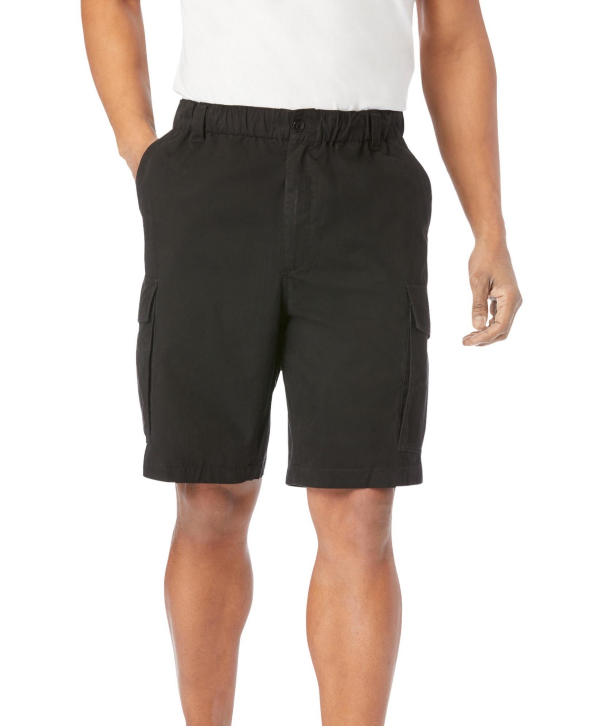 Big & Tall 8" Moisture Wicking Cargo Shorts - Black