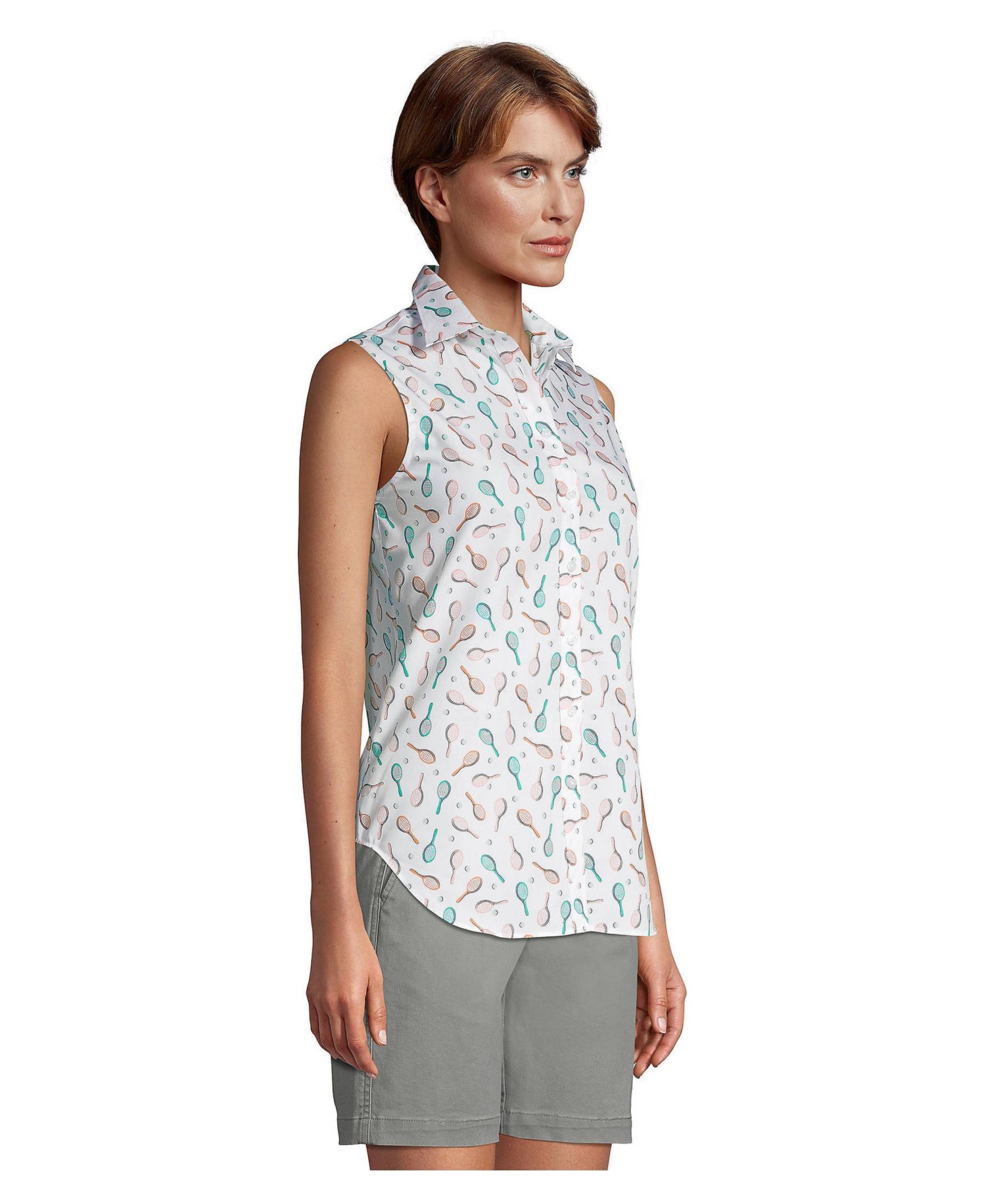 Women's No Iron Supima Cotton Sleeveless Shirt