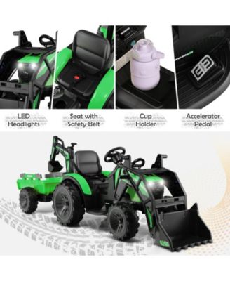 12V 3 in 1 Kids Ride On Excavator with Shovel Bucket and Music