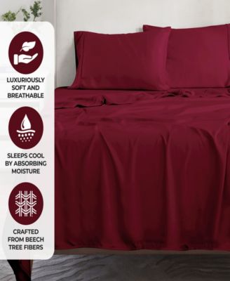  300-TC Cooling Modal Solid Deep Pocket 4-Piece Sheet Set, Queen