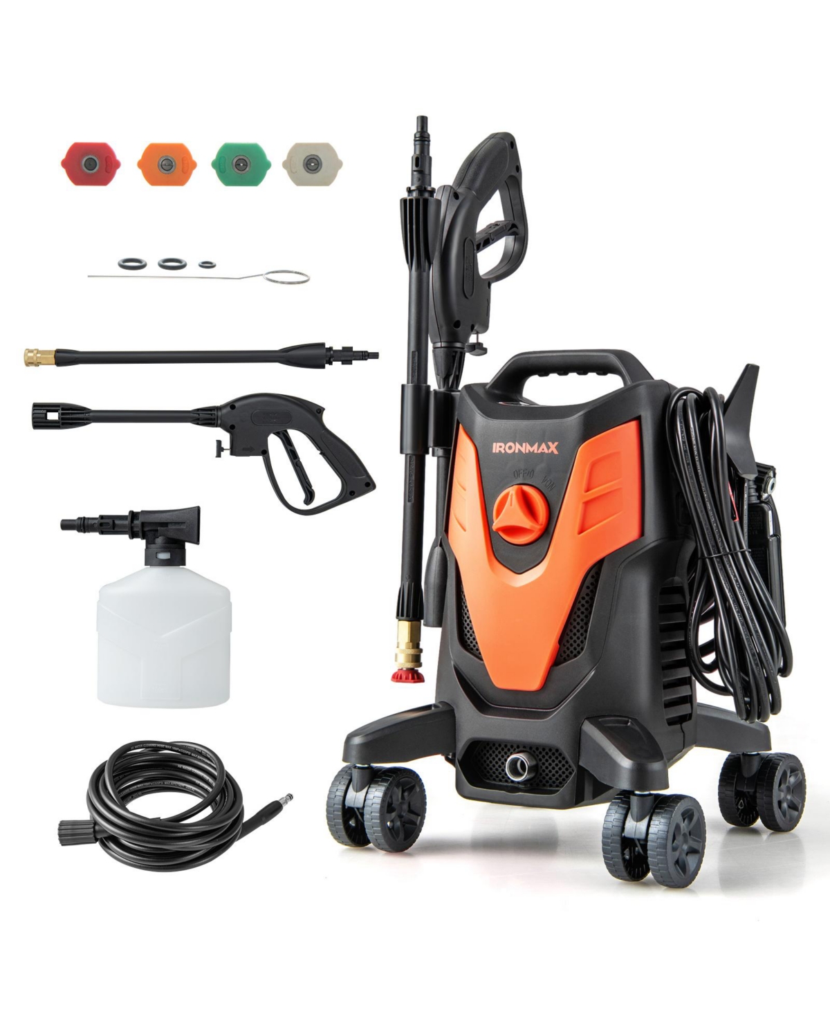 Costway 2400 Psi High Pressure Cleaner Machine Electric Pressure Washer with 4 Wheels