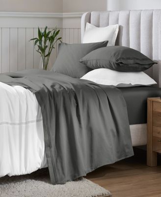 650-TC Egyptian Cotton Solid Deep Pocket Sheet Set, Split King