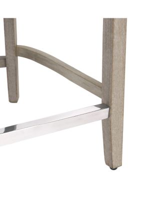 24" Linen Fabric Tufted Buttons Upholstered Wingback Counter Stool