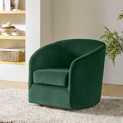 Swivel Accent Chair with Gold Metal Base for Living Room Nursery