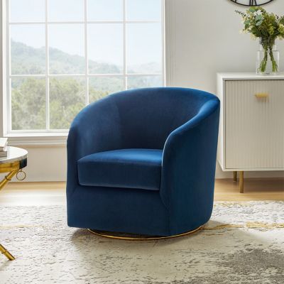 Swivel Accent Chair with Gold Metal Base for Living Room Nursery