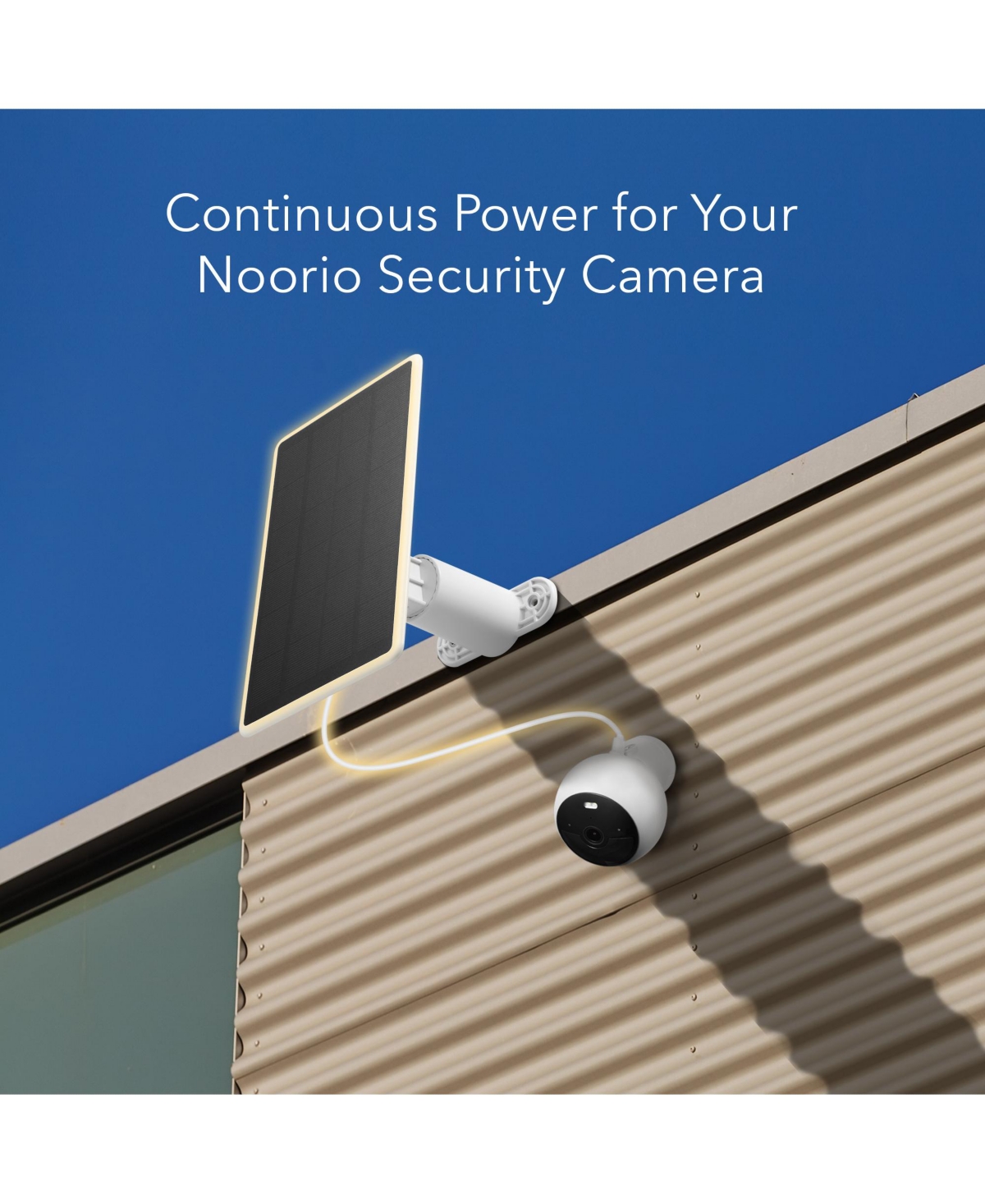Wasserstein Solar Panel for Noorio Outdoor Security Cameras - 2W Solar Power - Compatible with Noorio B200, B210 Security Cameras (Camera Not Included