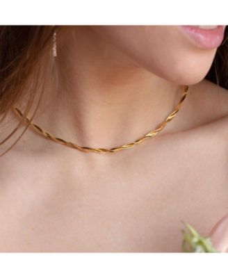 Sterling Silver 18k Gold Plated Cass Intertwined Snake Necklace