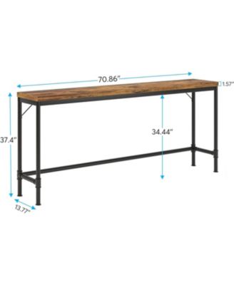 70.9 Inch Extra Long Console Table, Narrow Long Sofa Table Behind Couch, Entryway Hallway Table Industrial Height Bar Table for Living Room
